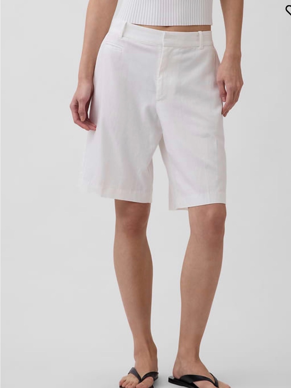 GAP White Flat-Front Bermuda Shorts